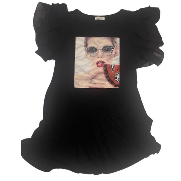 🎁 Occasion Graphic Top 3D Embellished Rhinestone Beaded Top 🎁 - Picture 4 of 6